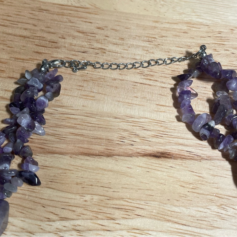 Natural Amethyst Multilayer Statement Necklace - image 6
